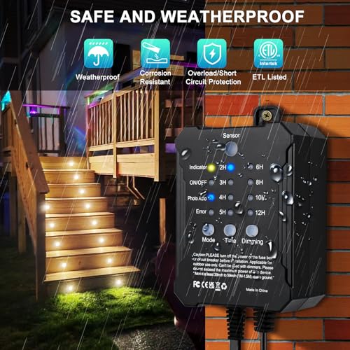 Dimmable LED Deck Lights with Timer and Photocell Sensor and Protecting Shell φ32mm