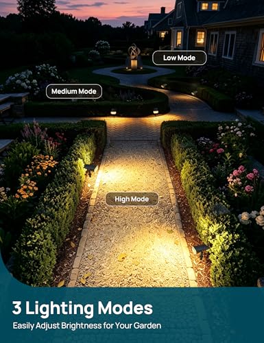 Solar Lights Outdoor Waterproof LED Spotlights Warm White 6 Pack (6 Count)