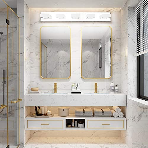 Chrome Bathroom Vanity Lighting Fixtures Acrylic Rotable 360° LED Modern Bathroom Vanity Light Over Mirror