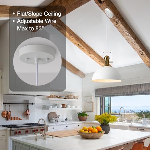 12 Inch Sandy White Modern Pendant Light for Kitchen Island 2 Pack (2 Count)