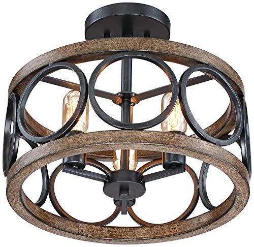Salima 16" Wide Black Wood 3