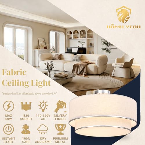20 Inch Semi Flush Mount Ceiling Light