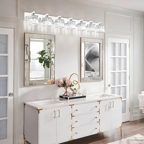Bathroom Vanity Light Fixtures Chrome Vanity Light for Bathroom Crystal Vanity Lighting Fixtures 7 Light