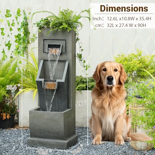 35H Modern Outdoor Water Fountain with 3