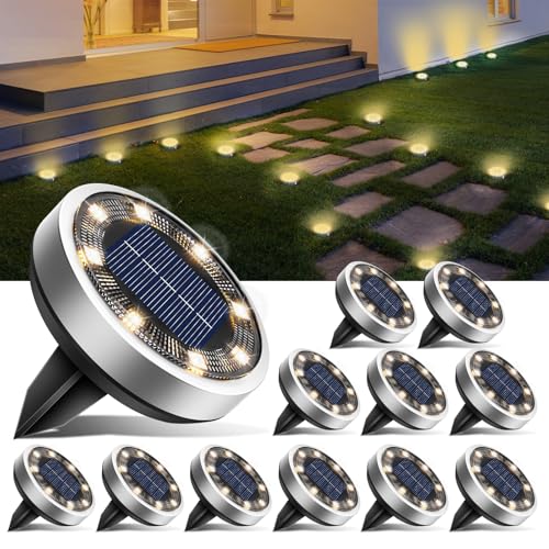 12 Pack Solar Lights Outdoor Waterproof (12 Count)