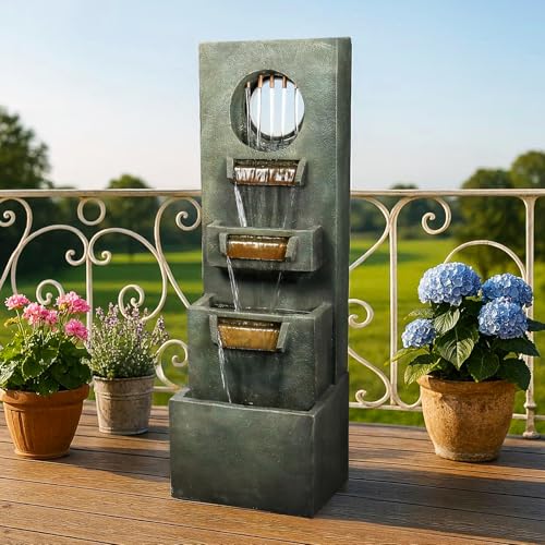 39.3” H Modern Outdoor Fountain