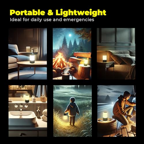 LFI Lights Emergency Table Lamp for Power Outages (2 Count)