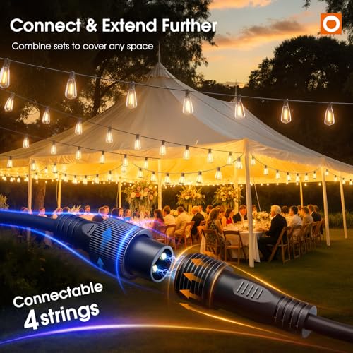 400FT(50*8) Outdoor String Lights with Remote LED Edison Waterproof (400 Foot)