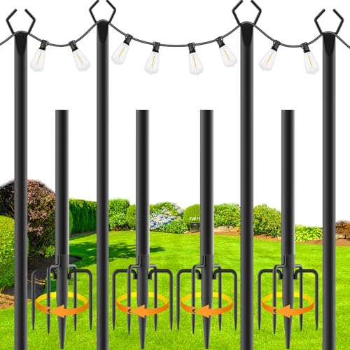 zoegi 4 Pack 10Ft String Light Poles