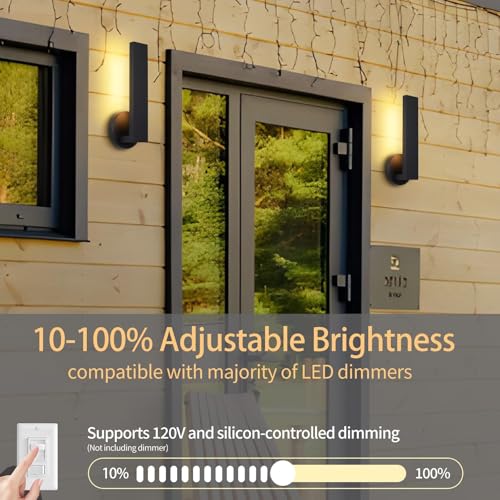 Aluminum LED 18W Modern Wall Sconces Set of 2 Black
