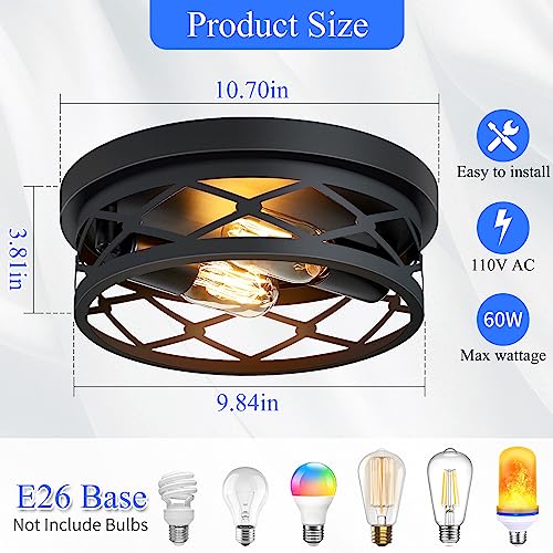 Flush Mount Ceiling Light Fixture for Hallway (2 Count)