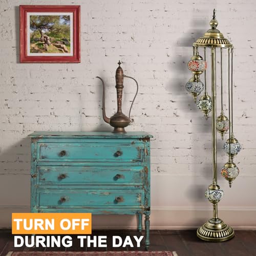 Turkish Lamp Moroccan Floor Lamp Handmade Globe Living Floor Lighting Bohemia Standing Lighting for Decorative Home Designs