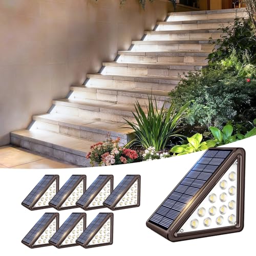 8 Pack Solar Step Lights Outdoor Waterproof (8 Count)