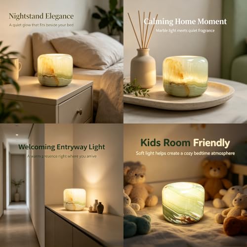 Natural Marble Lamp Cordless Touch Control Night Light 3