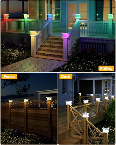RGBCW Solar Post Cap Lights 2 (2 Count)