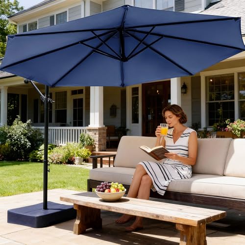 10FT Cantilever Offset Outdoor Umbrella with Base Included