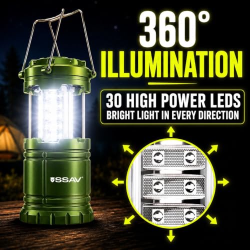 2 Pack Battery Powered LED Lanterns with Batteries for Each Lantern (2 Count)