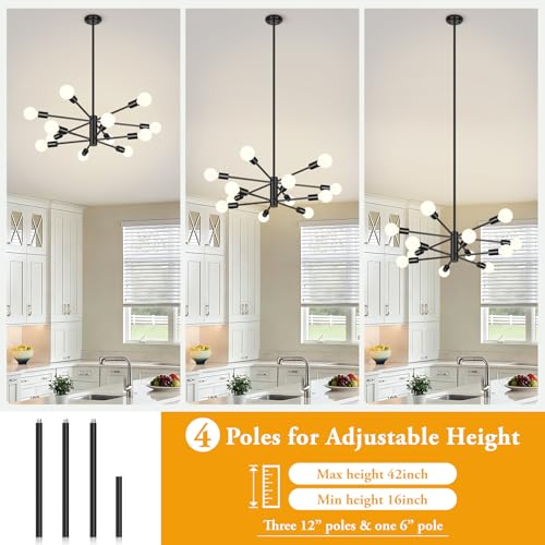 12 Light Modern Chandelier for Dining Room