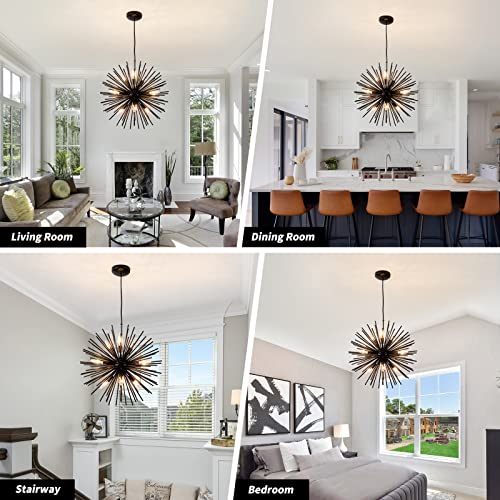 Modern Black Sputnik Chandeliers (9 Count)
