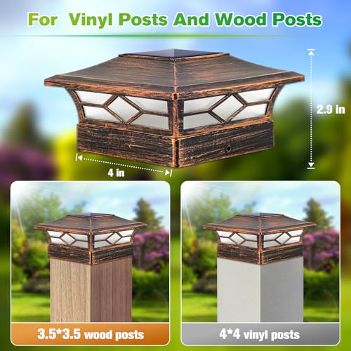 Solar Post Cap Lights Outdoor 6pack (6 Count)