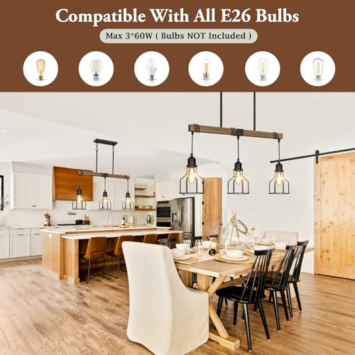 3 Light Kitchen Island Lighting Farmhouse Dining Room Light