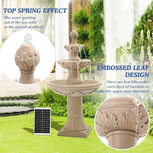 48.4" H Italian Solar Water Fountain Outdoor Fountains and Waterfall