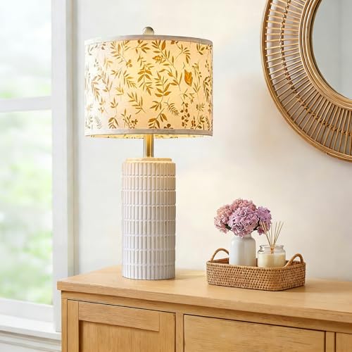 23'' Dried Flowers Table Lamp for Bedroom Nightstands