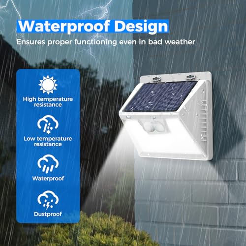White Solar Lights Outdoor Waterproof (4 Count)