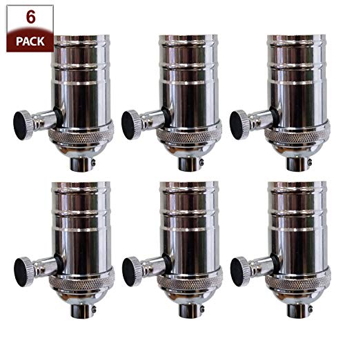 Vintage Turn Knob Dimmer Lamp Socket for Incandescent LED Bulbs (6 Count)