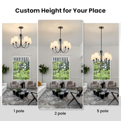 Dining Room Chandelier Light Fixture 5 (Black)