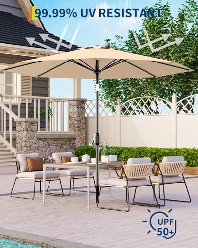 10 ft Patio Umbrella with Solar Lights