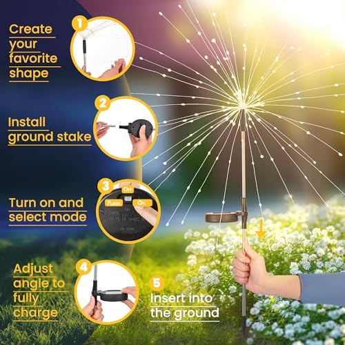 4 Pack Solar Firework Lights Outdoor (4 Count)
