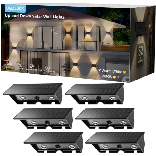 6PACK Solar Wall Lights Outdoor