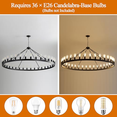 Black Wagon Wheel Chandelier