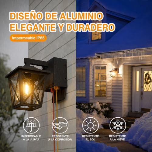Porch Lights with GFCI Outlet Aircraft Grade Aluminum Alloy