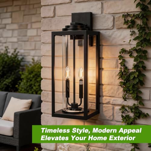 Large 24 Inch Outdoor Wall Light Fixtures (2 Count)