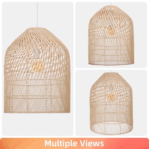 1 Light Wicker Bell Pendant Lamp