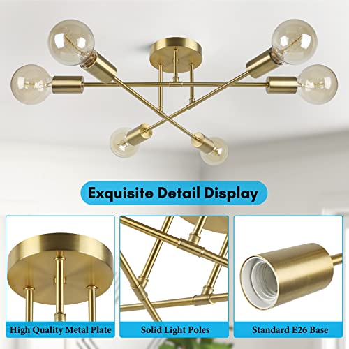 22" Modern Sputnik Chandelier 6