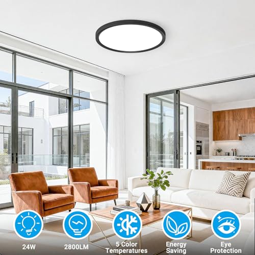 12Inch LED Flush Mount Ceiling Light 5 Color Temperatures