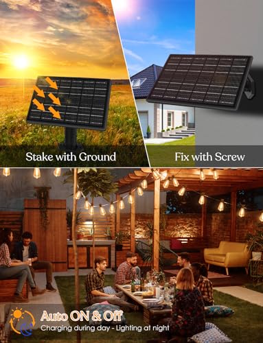 50ft Solar Outdoor String Lights with Remote (50 Foot)