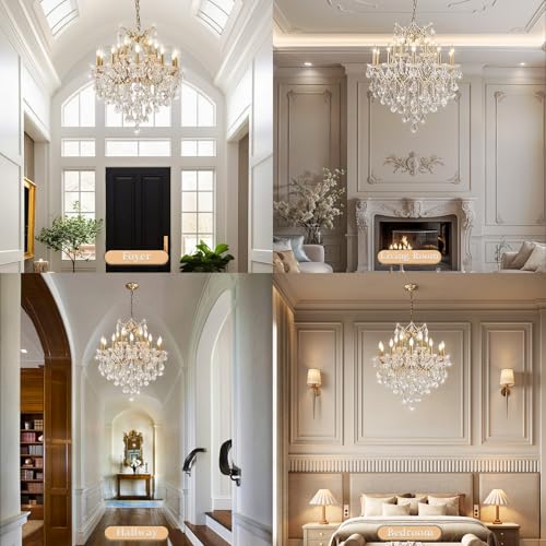 15 Lights Brass K9 Crystal Chandelier for Dining Room