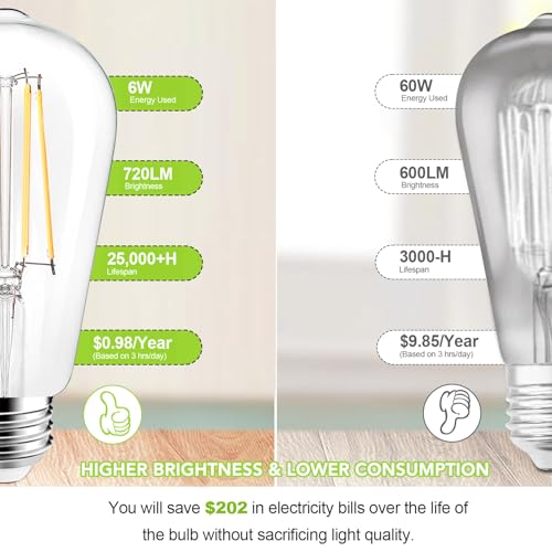 ST58 E26 LED Light Bulbs (12 Count)