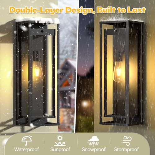 20in Dusk to Dawn Outdoor Lighting Extra Large Modern Waterproof Sconce