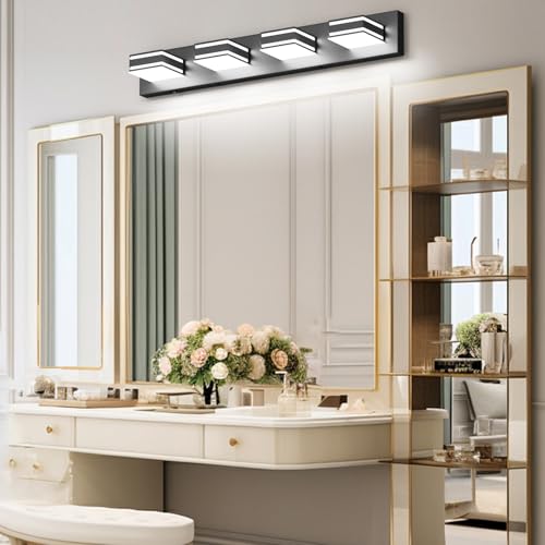 30inch Black Vanity Light for Bathroom with 5 Color Temperatures