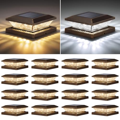 4x4 Solar Post Cap Lights Outdoor 16 Pack (16 Count)