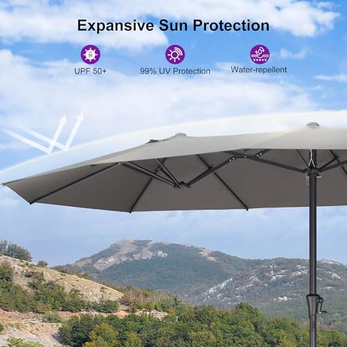 Patio Umbrella 14ft with Base UV Resistant Rectangle