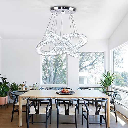 3 Ring Acrylic Crystal Chandelier Modern Ceiling Light Fixture