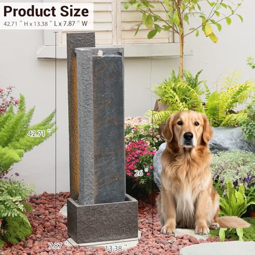 43H Modern Outdoor Water Fountain with LED Light