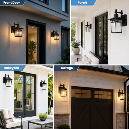 13'' Black Medium Outdoor Wall Light Fixture with Closed Bottom (Black)