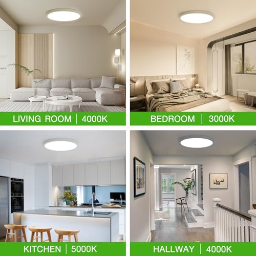 15.8 Inch White LED Flush Mount Ceiling Light Fixture (4 Count)